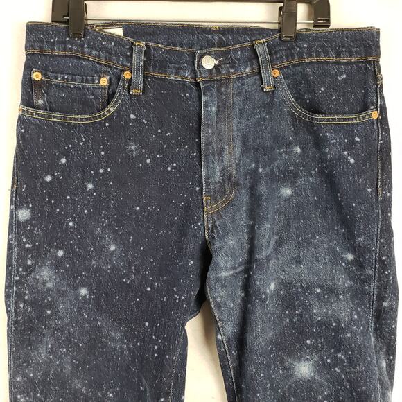 Levis Men's 34 Reworked Custom Jeans Dark Wash Galaxy Print Splatter Slim Cut - Picture 3 of 12